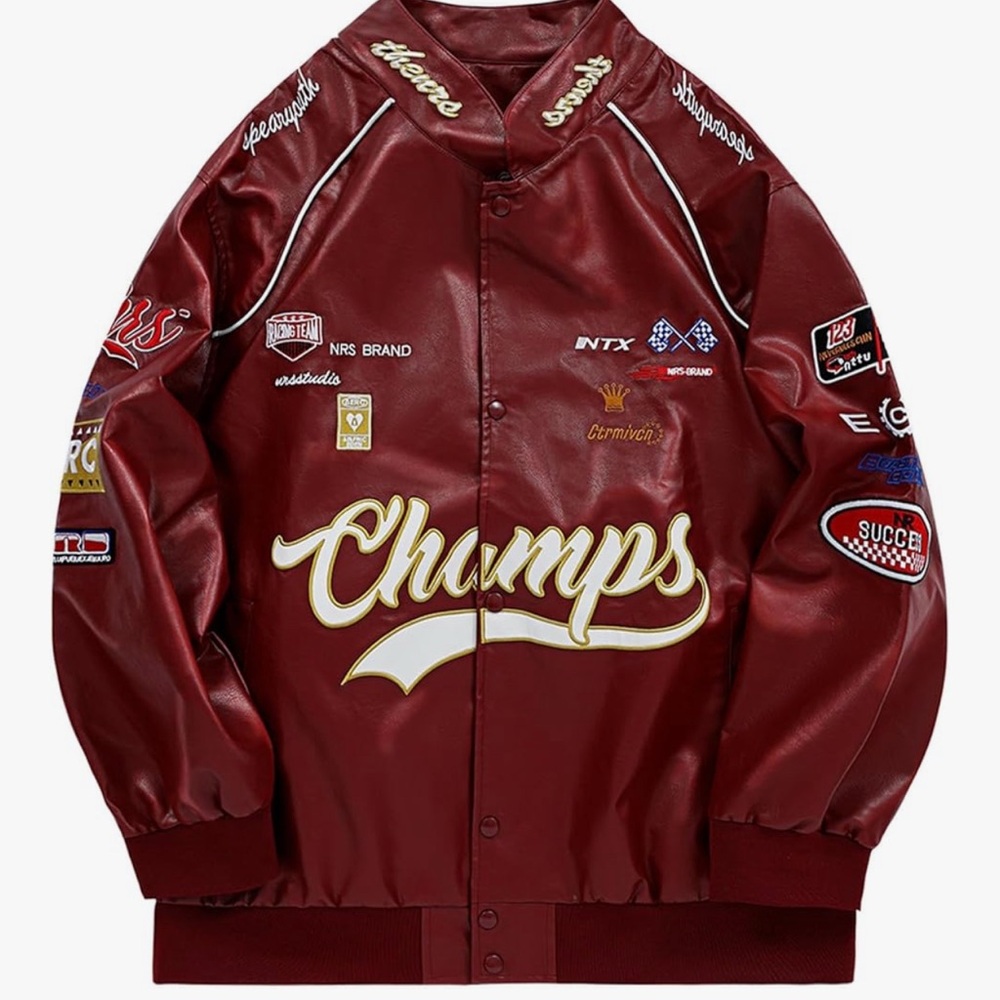 The Hundreds Maroon Bomber Jacket with Patches